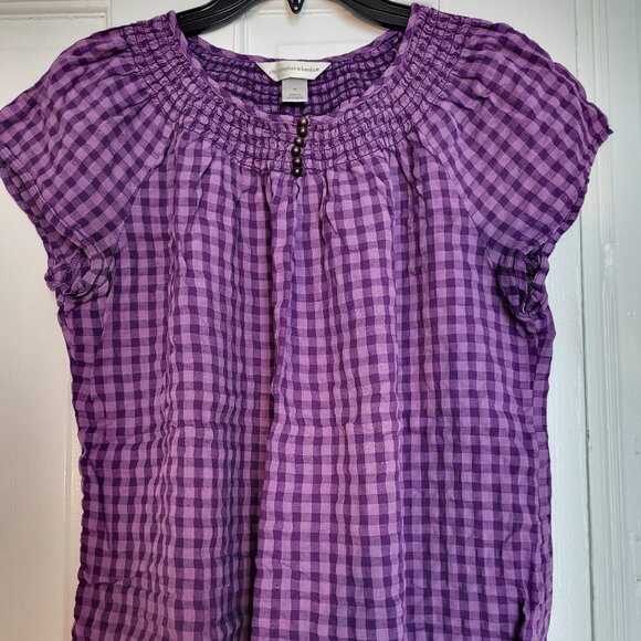 Purple checkered Shirt Size M - Picture 3 of 3